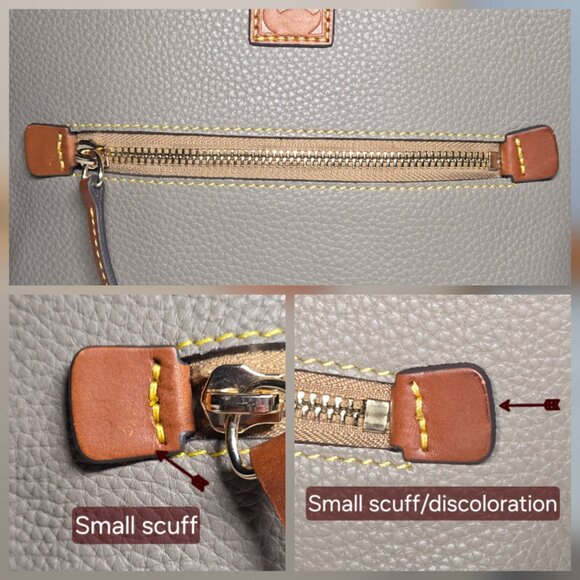 Dooney & Bourke Pebbled Leather Backpack-Taupe-Excellent Condition - Picture 10 of 11